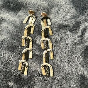 Chic Black and Silver Dangle Earrings